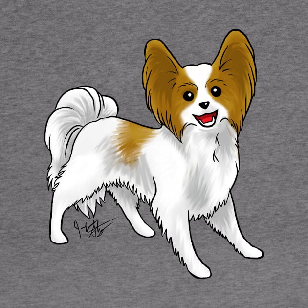 Dog - Papillon - Brown and White by Jen's Dogs Custom Gifts and Designs